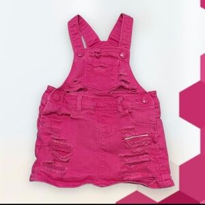 Pink overalls. Second hand - hand distressed